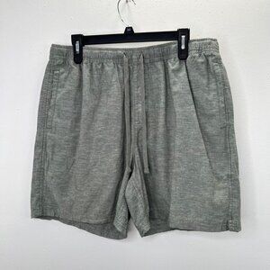 No Boundaries Linen Shorts M 32-34 Men Olive Green Pull On Casual Drawstring